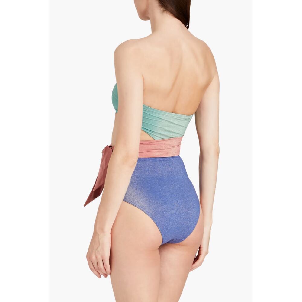 Zimmermann Lurex Cutout Bandeau One-Piece Swimsuit Size 4 NWT - Picture 2 of 11